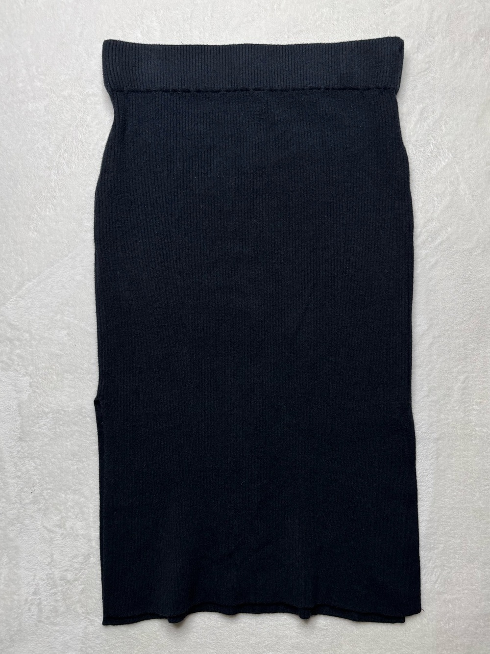 Abercrombie & Fitch - Black Knit Pencil Midi Skirt With Side Slits